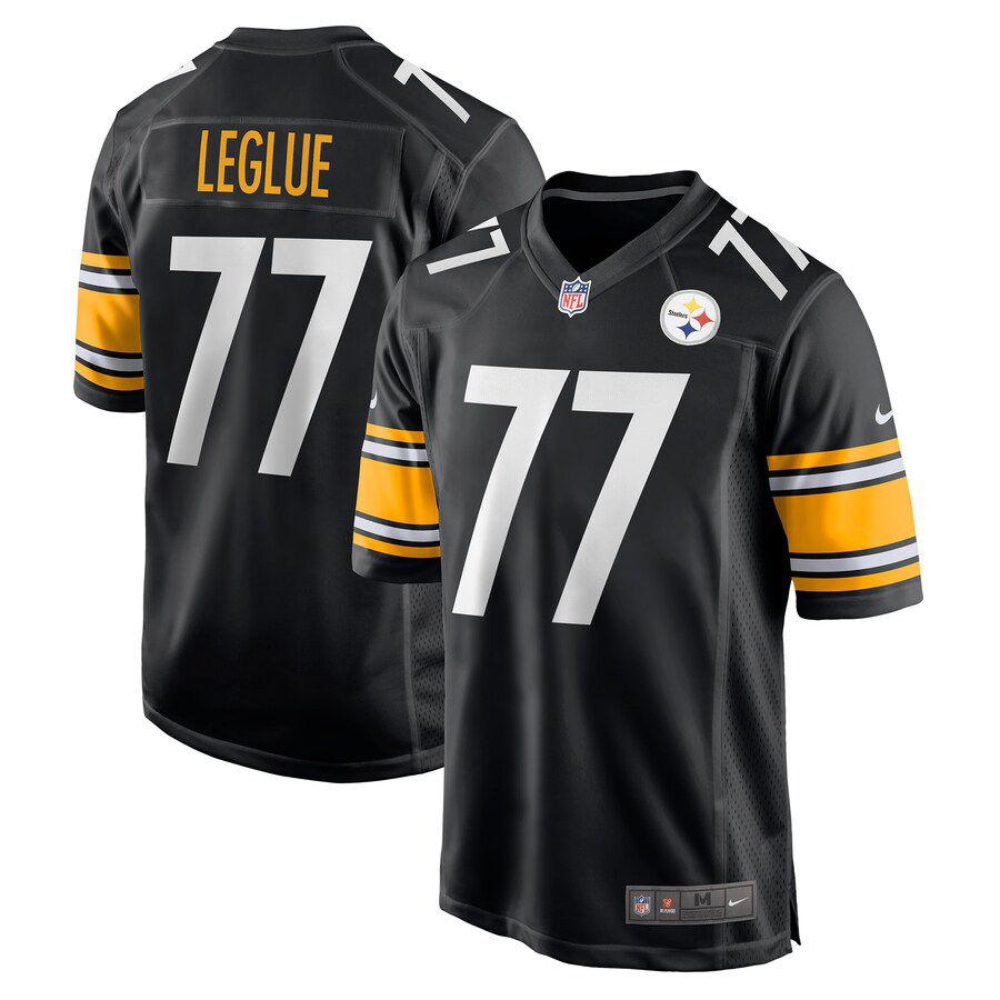 Men Pittsburgh Steelers 77 John Leglue Nike Black Game NFL Jersey